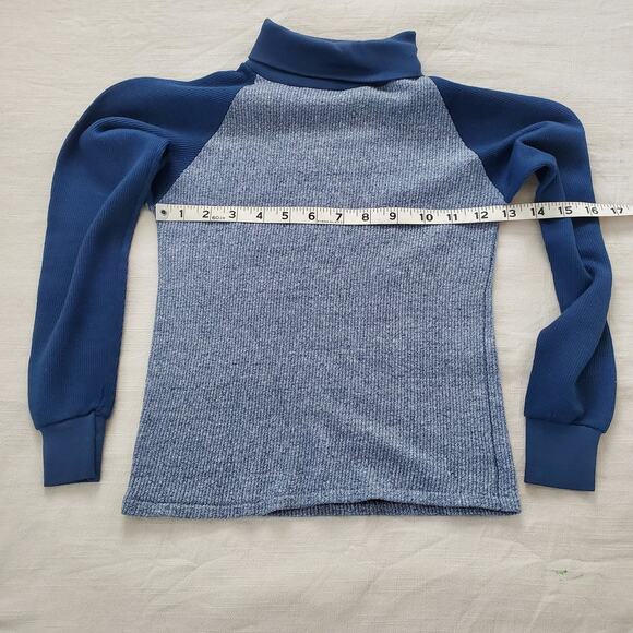 Vintage 70s Sears Blue Turtleneck kids 8 - Picture 4 of 5